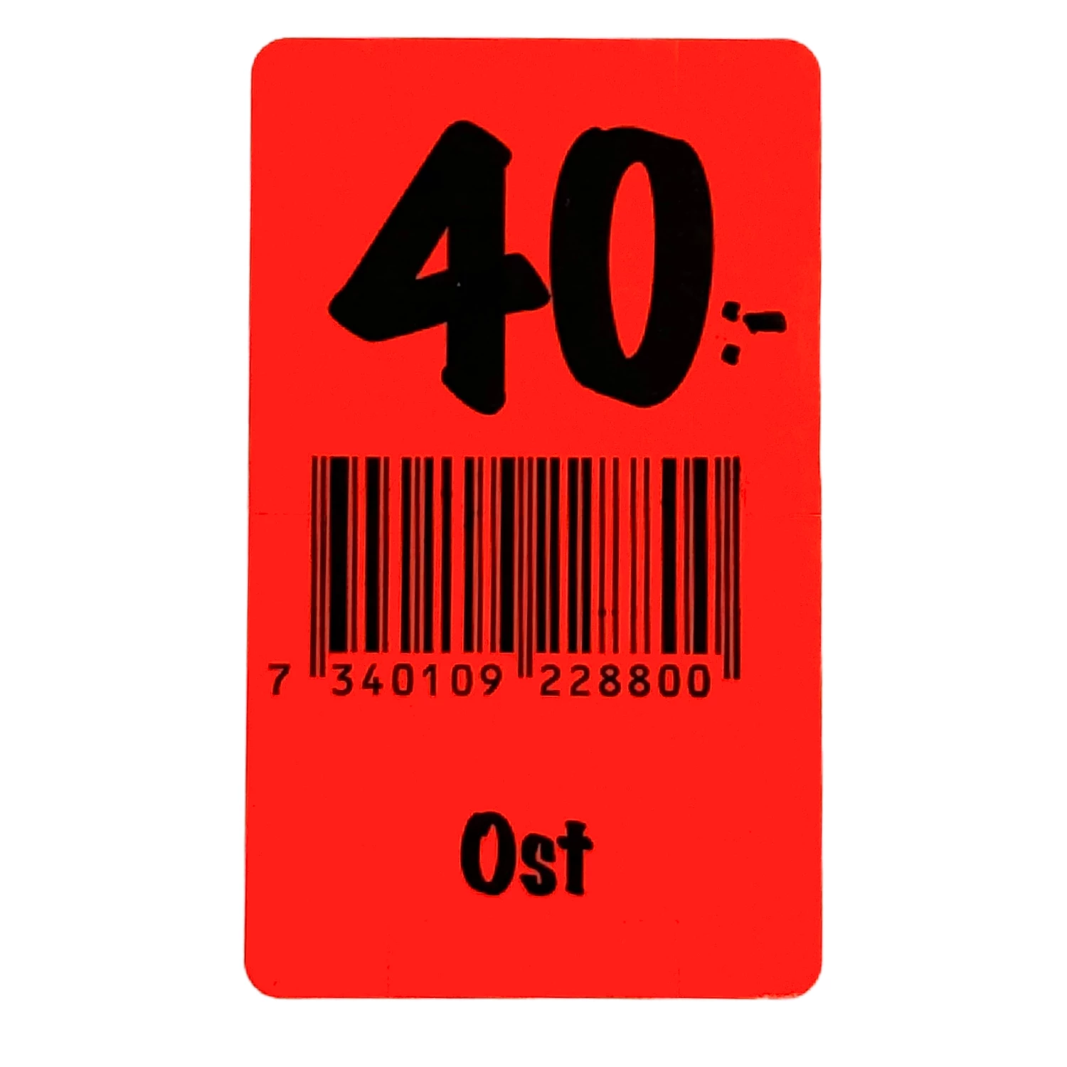 Etikett Ost 40kr med EAN 2000st/rl