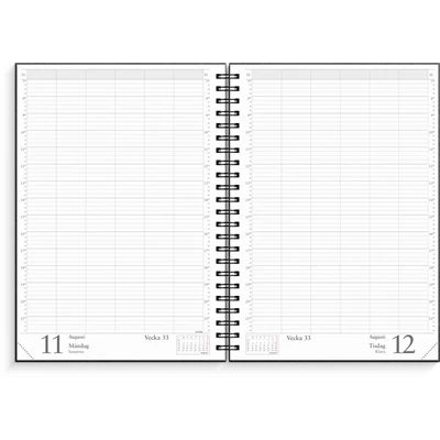 Kalender 2025 Bokningsjournalen Svart kartong