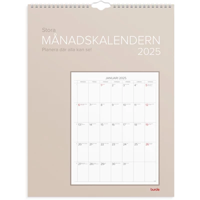 Väggkalender 2025 Stora Månadskalendern