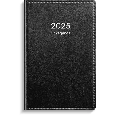 Kalender 2025 Fickagenda Svart konstläder