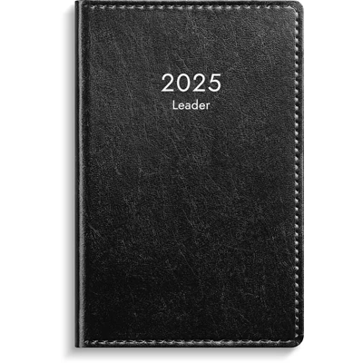 Kalender 2025 Leader Svart konstläder inb
