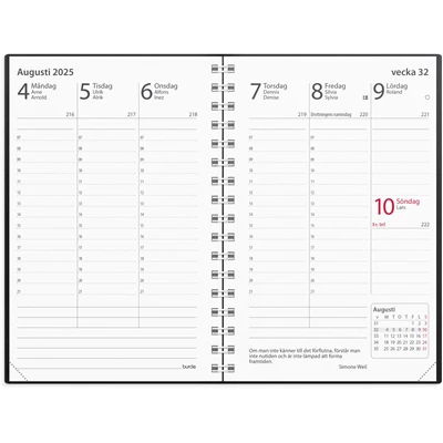 Kalender 2025 Prestige Svart plast