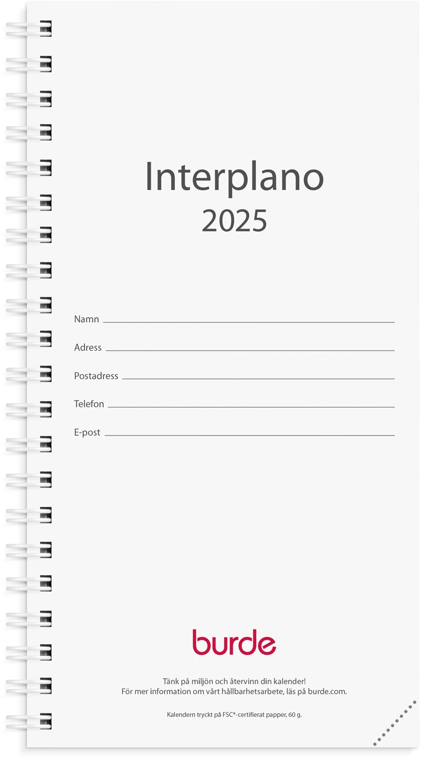 Kalender 2025 Interplano refill