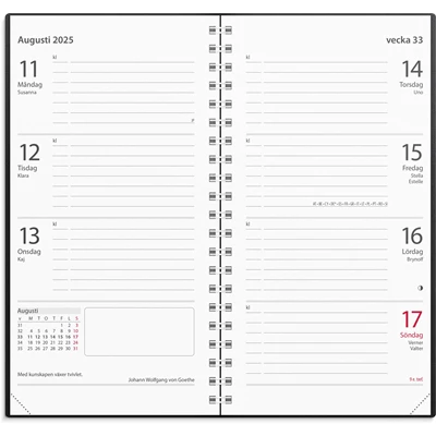 Kalender 2025 Master Svart plast