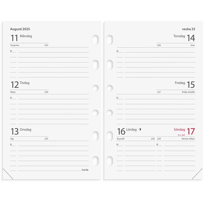 Systemkalender 2025 Compact Svart konstläder