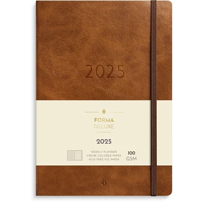 Stor Veckokalender 2025 Forma Deluxe Brun