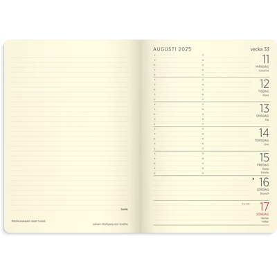 Liten Veckokalender 2025 Forma Deluxe Brun