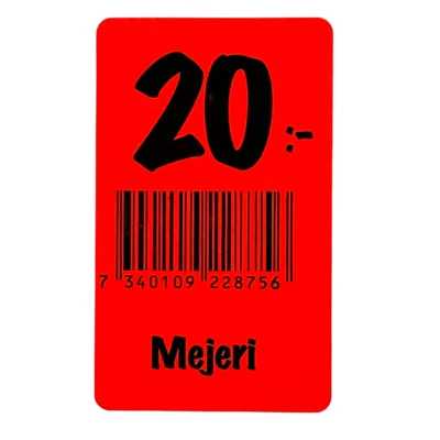 Etikett Mejeri 20kr med EAN 2000st/rl