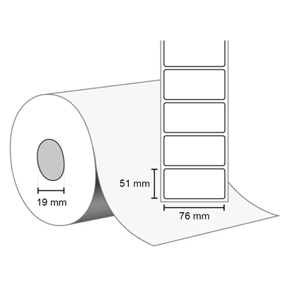 Etikett Thermo Blackmark 75x51x19mm x 16rl 